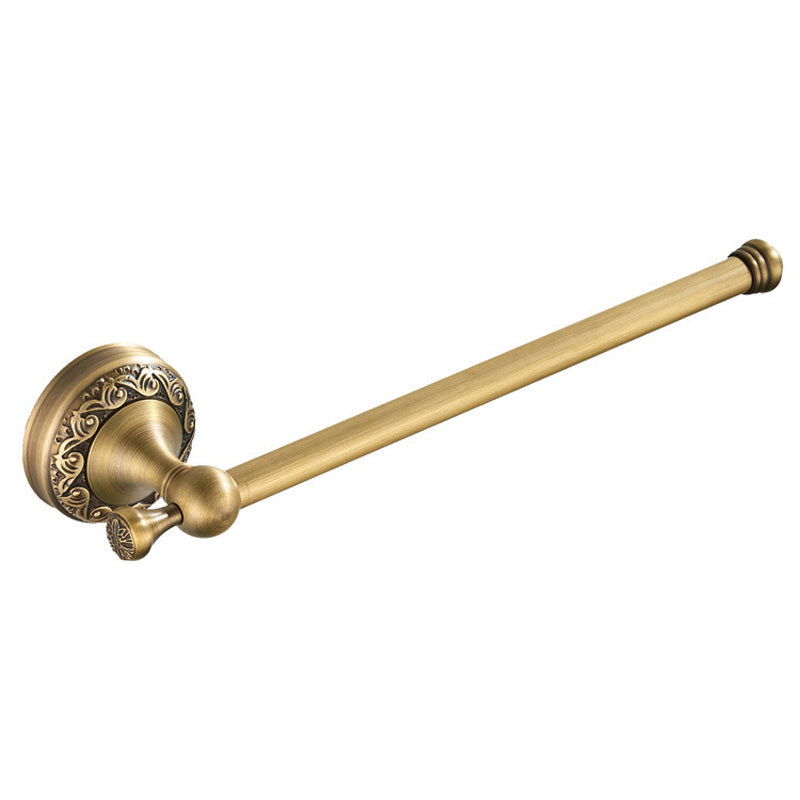 Wall Mount Antique Brass Kitchen Towel Rack Bathroom Hardware Single Bar Carved Household Hotel Gold