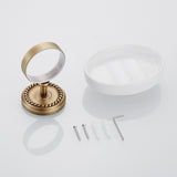 Wall Mount Antique Brass Soap Dish Draining White Ceramic Round/ Oval For Bathroom Hardware Gold