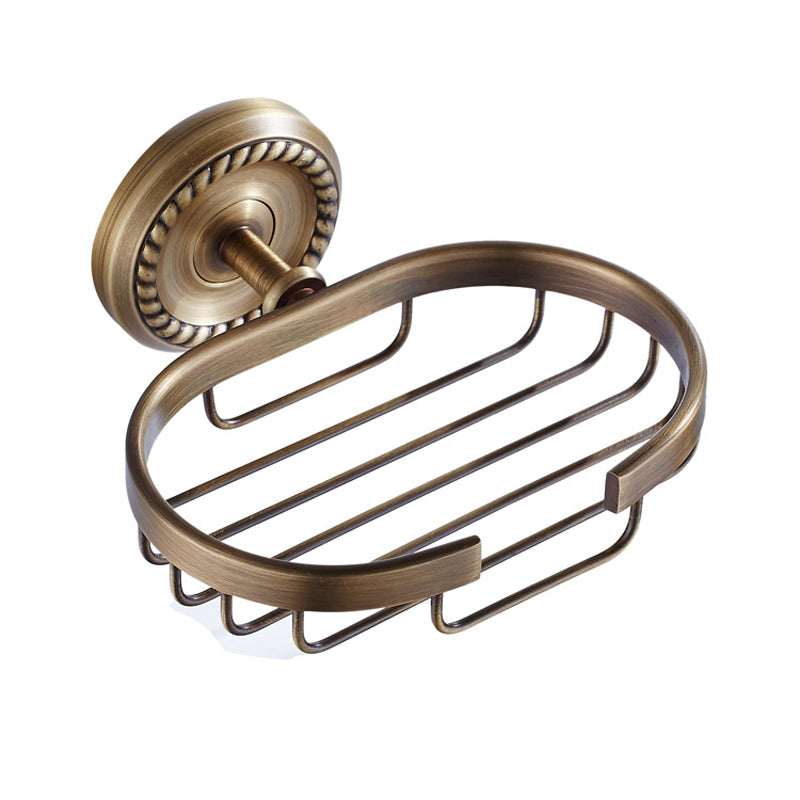 Wall Mount Antique Brass Soap Dish Draining White Ceramic Round/ Oval For Bathroom Hardware Gold