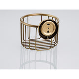 Gold Brushed Antique Brass Toilet Paper Holder Commercial Bathroom Wall Mounted Carved Round Basket
