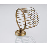 Gold Brushed Antique Brass Toilet Paper Holder Commercial Bathroom Wall Mounted Carved Round Basket