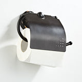 Wall Mount Bathroom Black Toilet Paper Holder Brass Carved Single Roll Paper Holder Oil Rubbed Bronze