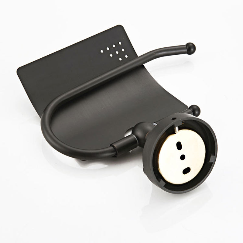 Wall Mount Bathroom Black Toilet Paper Holder Brass Carved Single Roll Paper Holder Oil Rubbed Bronze