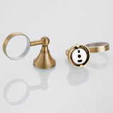 Wall Mount Bathroom Toothbrush Holder Brass Single/ Double Ceramic Cup Brushed Gold Antique Modern