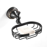 Wall Mount Brass Soap Dish Carved Oil Rubbed Bronze Draining Oval For Bathroom Black Unique Hotel