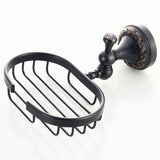 Wall Mount Brass Soap Dish Carved Oil Rubbed Bronze Draining Oval For Bathroom Black Unique Hotel