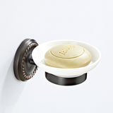 Wall Mount Brass Soap Dish Oil Rubbed Bronze Ceramic Round/ Oval For Bathroom Hardware Draining Hotel