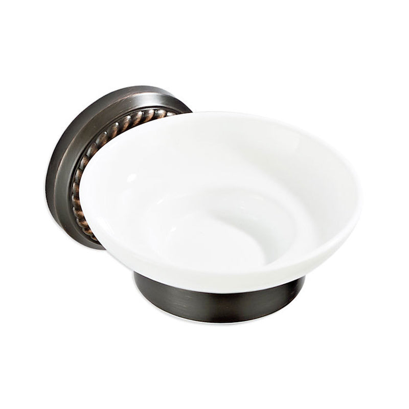 Wall Mount Brass Soap Dish Oil Rubbed Bronze Ceramic Round/ Oval For Bathroom Hardware Draining Hotel