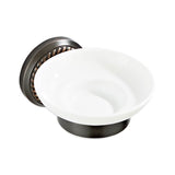 Wall Mount Brass Soap Dish Oil Rubbed Bronze Ceramic Round/ Oval For Bathroom Hardware Draining Hotel