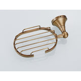 Wall Mounted Brushed Antique Brass Soap Dish Shower Luxury Draining Gold Oval Bathroom Hardware