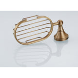 Wall Mounted Brushed Antique Brass Soap Dish Shower Luxury Draining Gold Oval Bathroom Hardware