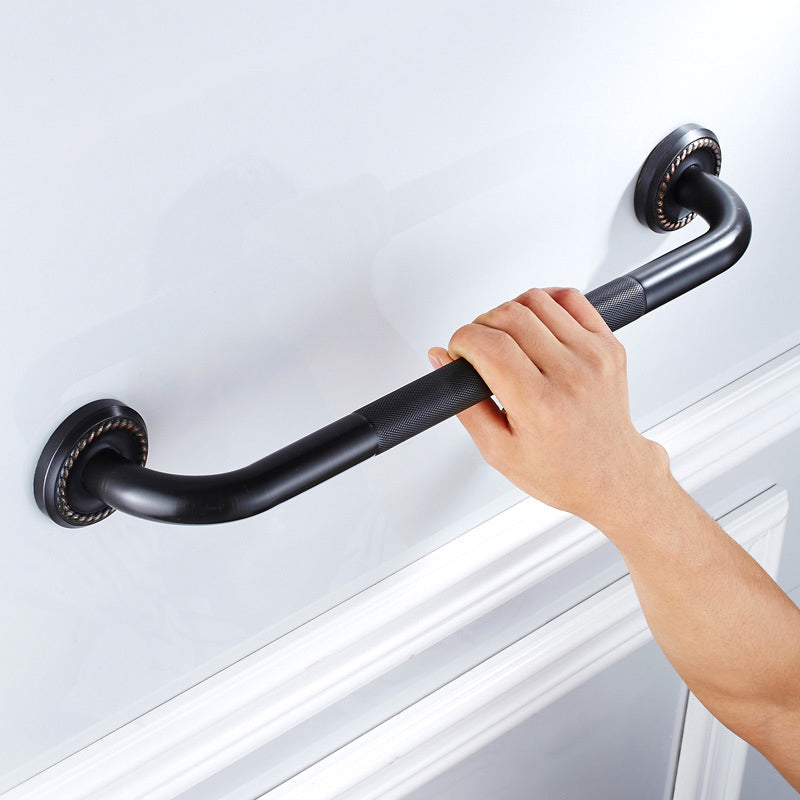 Wall Mounted Carved Oil Rubbed Bronze Black Safety Grab Bar Bathroom Handicap For Elderly 20 Inch
