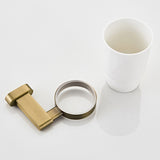 Wall Mount Toothbrush Holder Modern Antique Brushed Brass Gold Ceramic Bathroom Hardware One Cup