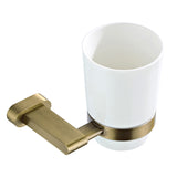 Wall Mount Toothbrush Holder Modern Antique Brushed Brass Gold Ceramic Bathroom Hardware One Cup