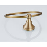 Wall Mounted Antique Brushed Brass Towel Ring Decorative Bathroom Hardware Round Gold Towel Bar