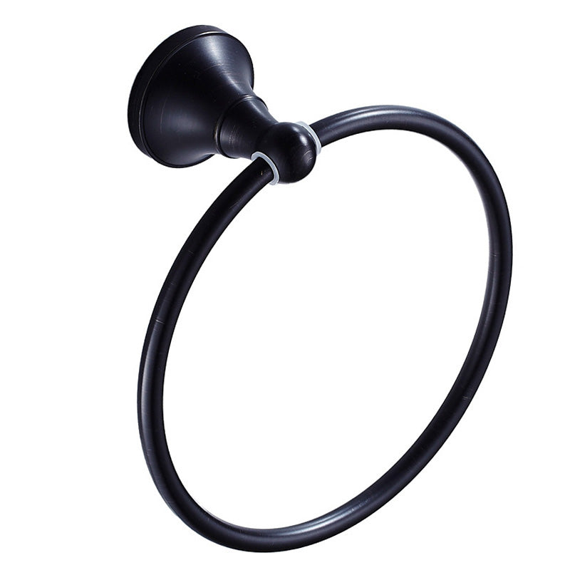 Wall Mounted Antique Towel Ring Decorative Bathroom Hotel Oil Rubbed Bronze Round Black Towel Racks