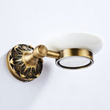 Wall Mounted Shower Soap Dish Ceramic Antique Brass Gold Carved Pineapple Pattern Luxury Bathroom