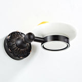 Wall Mount Brass Shower Soap Dish White Ceramic Bathroom Oil Rubbed Bronze Pineapple Pattern Black