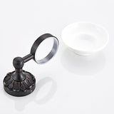Wall Mount Brass Shower Soap Dish White Ceramic Bathroom Oil Rubbed Bronze Pineapple Pattern Black
