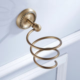 Wall Mounted Hair Dryer Holder Antique Brass For Dressing Table Gold Bathroom Hardware Shower Shelf