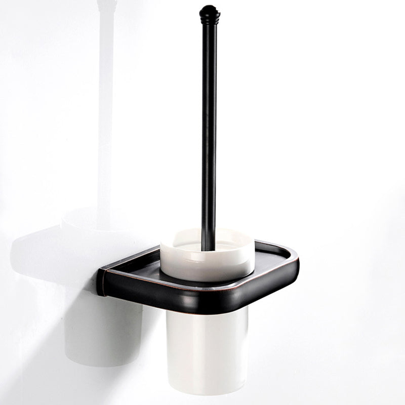 Wall Mounted Toilet Brush Holder Oil Rubbed Bronze Modern Brass Bathroom With Ceramic Holder Black