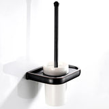 Wall Mounted Toilet Brush Holder Oil Rubbed Bronze Modern Brass Bathroom With Ceramic Holder Black