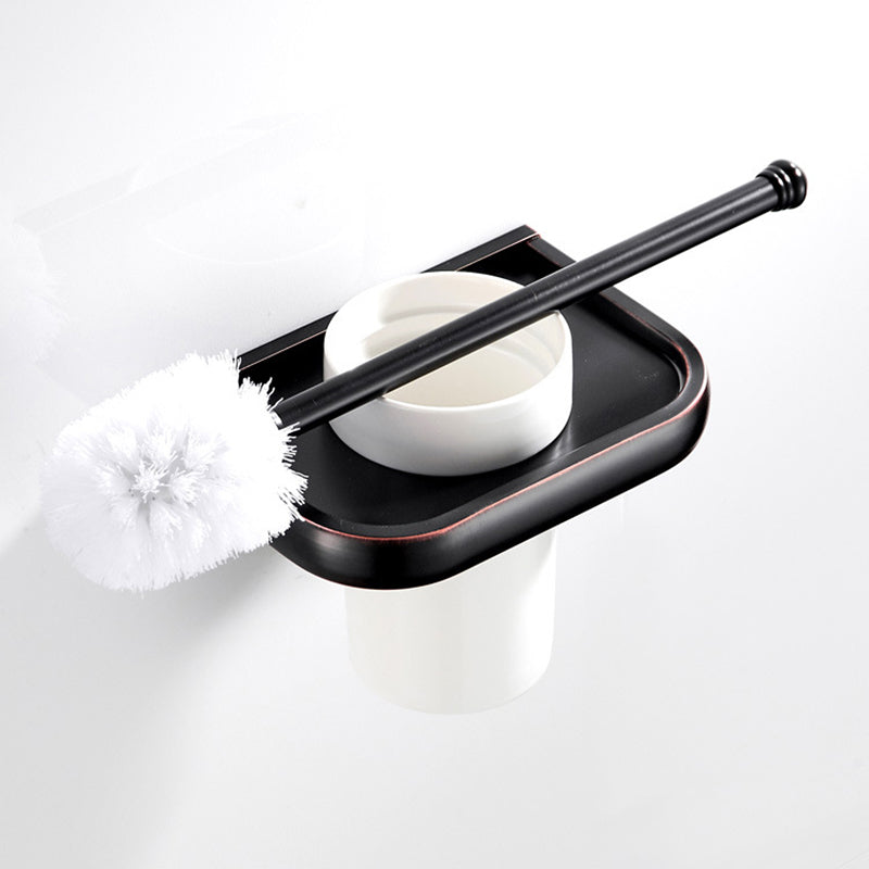 Wall Mounted Toilet Brush Holder Oil Rubbed Bronze Modern Brass Bathroom With Ceramic Holder Black