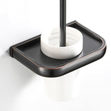 Wall Mounted Toilet Brush Holder Oil Rubbed Bronze Modern Brass Bathroom With Ceramic Holder Black