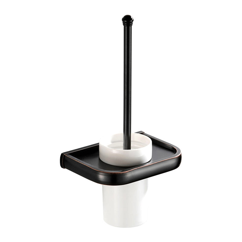 Wall Mounted Toilet Brush Holder Oil Rubbed Bronze Modern Brass Bathroom With Ceramic Holder Black