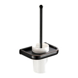 Wall Mounted Toilet Brush Holder Oil Rubbed Bronze Modern Brass Bathroom With Ceramic Holder Black
