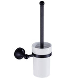 Wall Mount Toilet Brush Holder Oil Rubbed Bronze Modern Brass Bathroom with White Ceramic Home Use