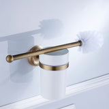 Wall Mounted Toilet Brush Holder White Ceramic Holders Antique Brass Bathroom Hardware Carved Gold