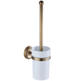 Wall Mounted Toilet Brush Holder White Ceramic Holders Antique Brass Bathroom Hardware Carved Gold