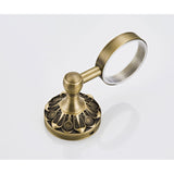 Wall Mounted Toothbrush Holder Antique Brass Ceramic Cup Carved Pineapple Pattern Brushed Gold Rustic